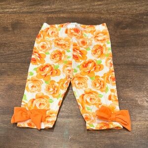 Macy's Orange Floral Kids Set Tank and Leggings